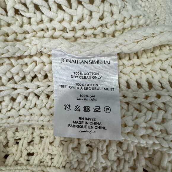 Jonathan Simkhai Kamilah Fringe Dress Midi Crochet Ivory Resort Cotton Small - Picture 11 of 11